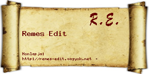 Remes Edit névjegykártya